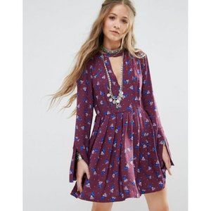 Free People Teagan Mini Dress in Purple Floral